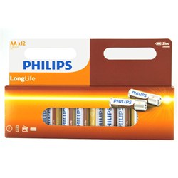 Battery Philips Longlife H/D AA 12Pk