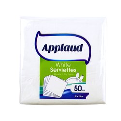 Serviettes White Pk50 33x33cm