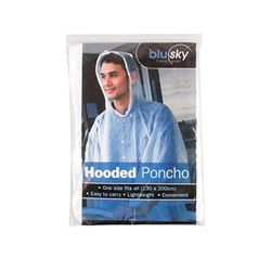 Poncho Hooded Adult 130x200cm Clear 1300x2000mm