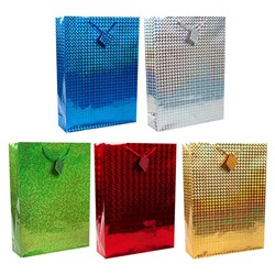 Gift Bag HOLOGRAPHIC Ex Large 33x46x10cm Asstd Cols