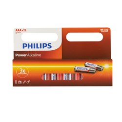 Battery Philips Alkaline AAA 12Pk