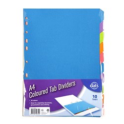 Tab Dividers Paperboard A4 10 Tabs 160gsm