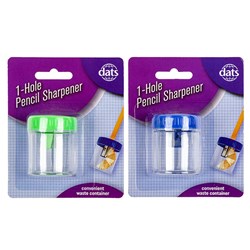 Sharpener Pencil Cylinder 1 Hole Asstd Cols