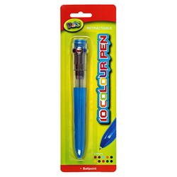 Pen Ballpoint Retractable Multi Colours 10 in One