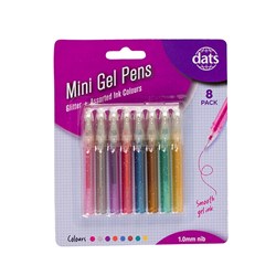 Pen Gel Mini 8pk Mixed Colours