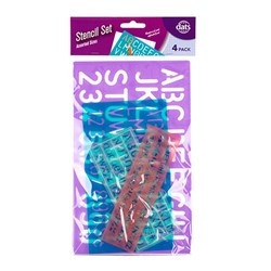 Stencils Alphabet 4Pk