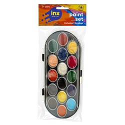 Paint Set 16 Col w 2 Brushes