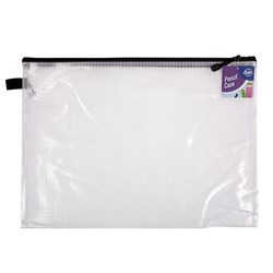 Pencil Case 1 Zip Mesh Clear 440x325mm