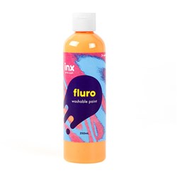 Paint Washable Bottle 250ml Fluro Orange
