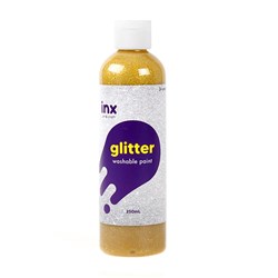 Paint Washable Bottle 250ml Glitter Gold