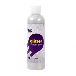 Paint Washable Bottle 250ml Glitter Silver