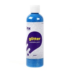 Paint Washable Bottle 250ml Glitter Blue
