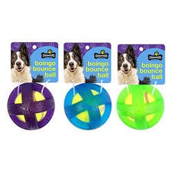 Dog Toy Boingo Ball 8.5cm 3 Asstd Cols Green Blue Purple