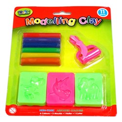 Toys Clay Modelling 11pc Set 6 Cols and Moulds