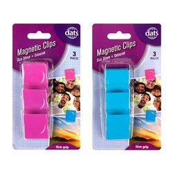 Clip Magnetic 30mm 3pk Asstd Blue Pink
