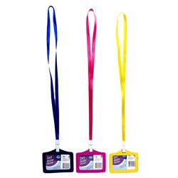 Card Holder ID Soft Horizontal w Lanyard 3 Asstd