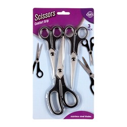 Scissors Rubber Grip 3pk 140mm 175mm 215mm