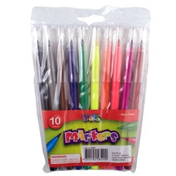 Marker Coloured Brush Tip 10pk