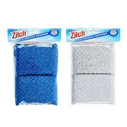 Scourer Metallic Wire Cloth w Sponge Inner Pk4
