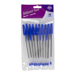 Pen Ballpoint 10pk Blue Ink