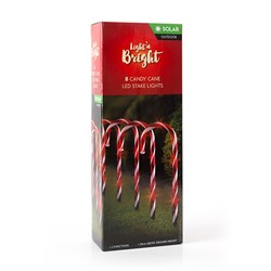 Candy Cane Solar Stake Lights 2F Pk8
