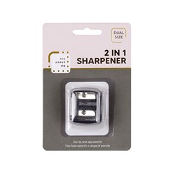 Sharpener Cosmetic w Lid Dual Size Pk1 Black