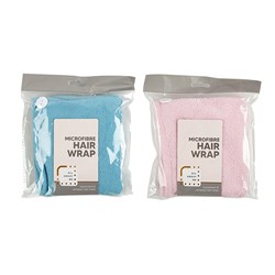 Hair Wrap Microfibre 2 Asstd Cols