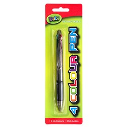 Pen Ballpoint Retractable Multi Colours 4 in One