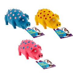 Dog Toy Pig Latex 20cm 3 Asstd Colours