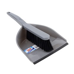 Dustpan and Brush Compact Recycled Grey