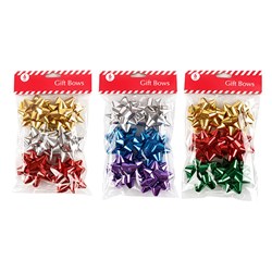 Bow Star Metallic 7.5cm 6pk