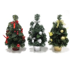 Tree Decorated Xmas 30cm 3 Asstd