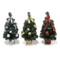 Tree Decorated Xmas 40cm 3 Asstd