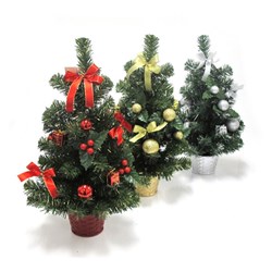 Tree Decorated Xmas 50cm 3 Asstd