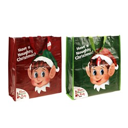 Xmas Elves BB Shopping Bag 40x45x14cm 2 Asstd