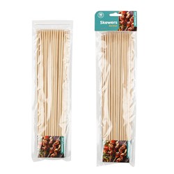 Skewer BBQ Bamboo 30cmx4mm Pk50
