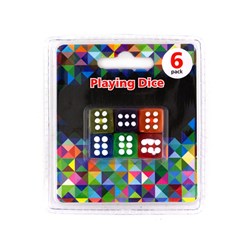 Games Dice Coloured 6pk