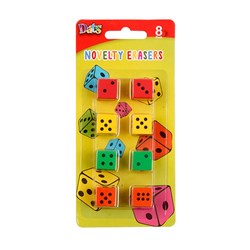 Eraser Dice Shaped 8pk
