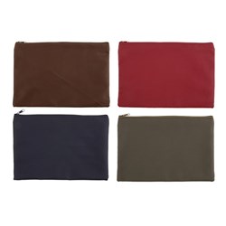 Pencil Case 1 Zip Leatherette 325x220mm Asstd Cols