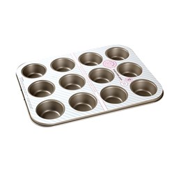 Cupcake Tray 12 Cup Non-stick Champagne Col 35x26.5x3cm
