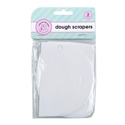 Cake Dough Scraper Plastic Set 3 White