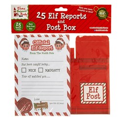 Xmas Elves BB Elf Reports 25pk with Post Box