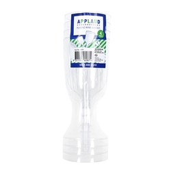 Glass Wine Clear Plastic Pk4