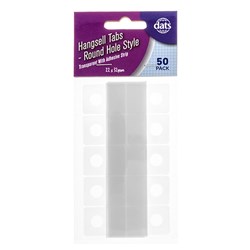 Tab Hangsell Self Adhesive 22x32mm Round Hole 50pk