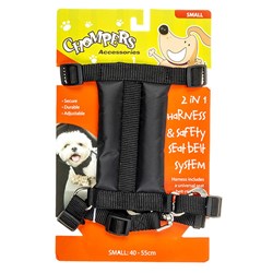 Harness Pet 2 in 1 w Safety Seat Belt 40-55cm Small