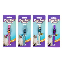 Collar Cat w Bell 30cm 4 Asstd Colours