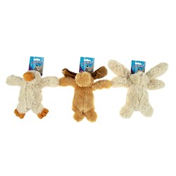 Dog Toy Plush Crinkle Squeaky Animal 25cm 3 Asstd