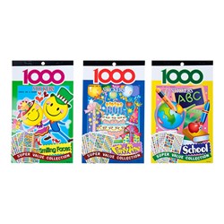 Stickers Kids Book 1000Pc 3 Asstd Designs
