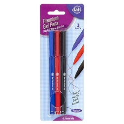 Pen Gel Premium 3pk Mixed Black Blue Red Ink MatteBarrel