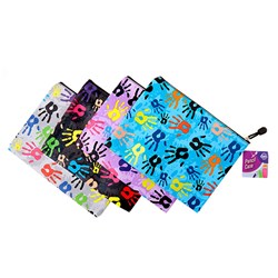 Pencil Case 1 Zip PVC 245x195mm 4 Asstd Designs